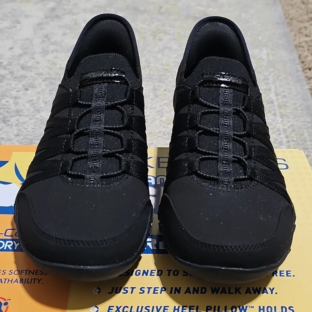 New Skechers Shoes Slip-ins Relaxed Fit Breathe Easy Roll With Me Black 7.5 - Picture 8 of 9
